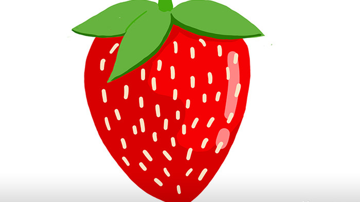 简单扁平画风食物水果类草莓mg动画