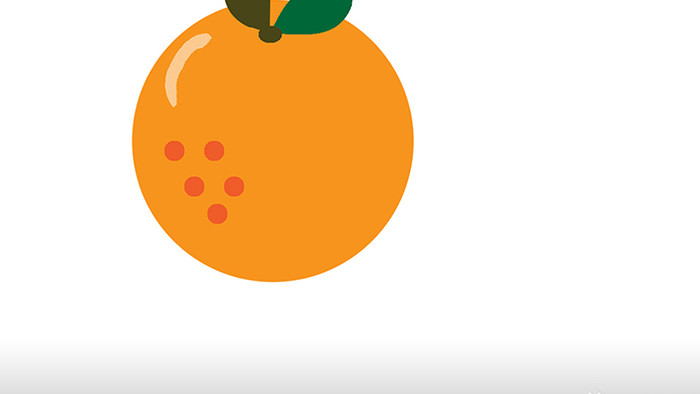 简单扁平画风食物水果类橘子MG动画