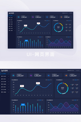 简约可视化数据界面UI网页后台界面