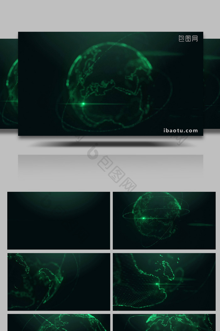 绿色企业粒子下落科技恢弘背景视频