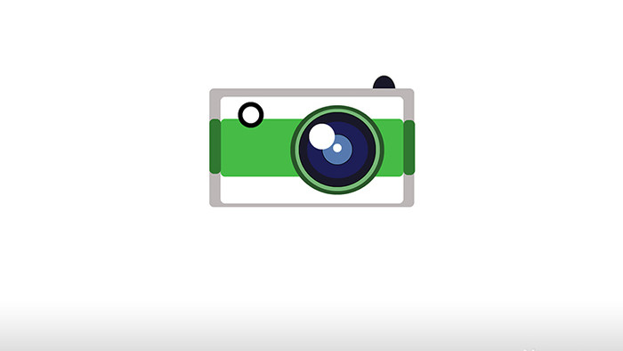 简单扁平画风数码产品类照相机MG动画
