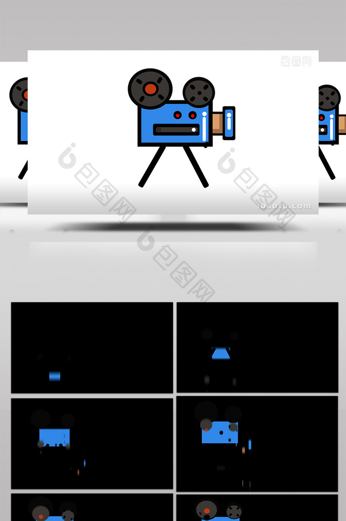简单扁平画风数码产品摄像机MG动画
