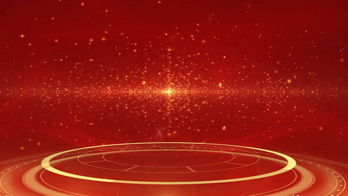 红色大气粒子光效圆圈背景视频