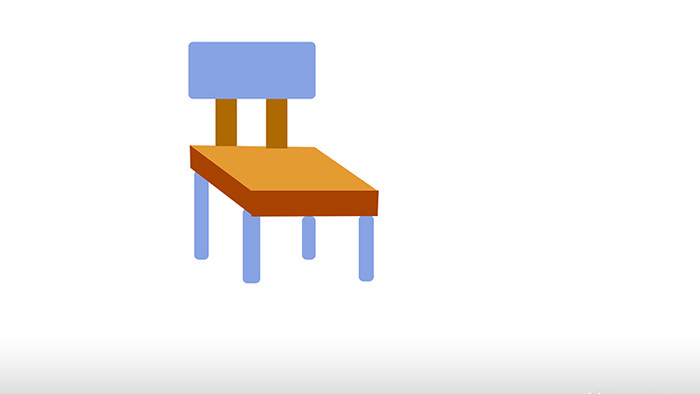 简单扁平画风生活用品类椅子MG动画