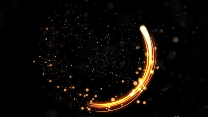 金色圆圈运动粒子闪烁企业背景视频
