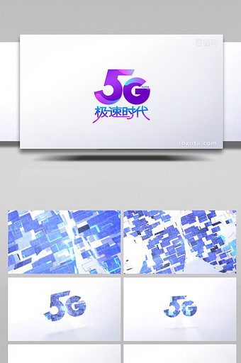 4K5G科技企业logo演绎片头AE模板图片