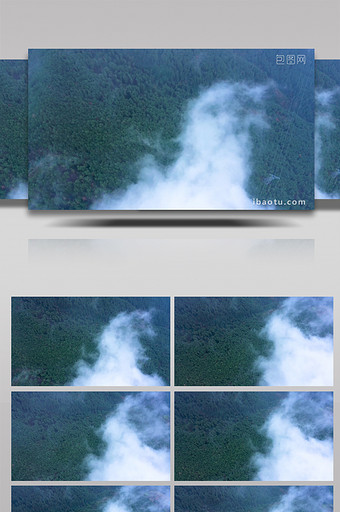 4K航拍绿色宏伟大气丛林深处云雾缭绕自然图片