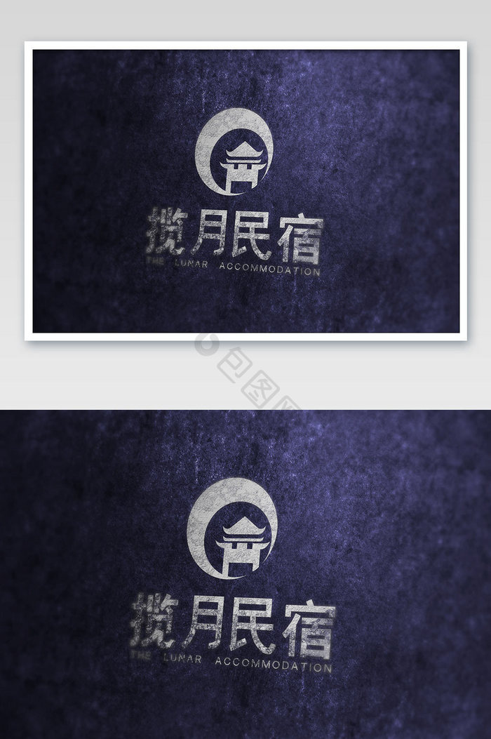 简洁喷漆白色logo样机