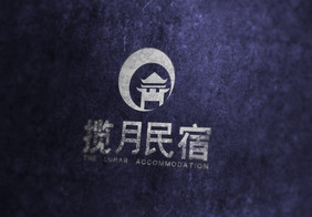 简洁喷漆白色logo样机