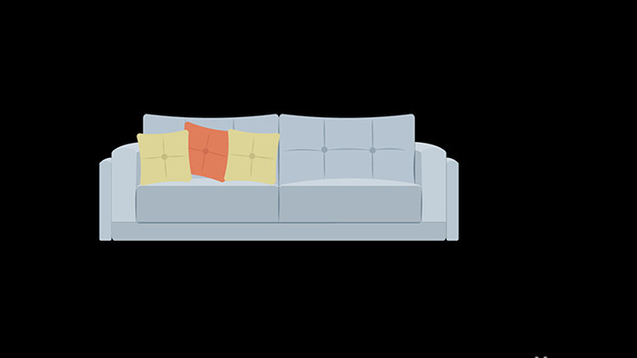 清新可爱扁平风生活用品类沙发MG动画