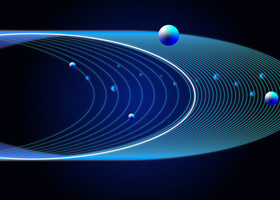 蓝色科技智能曲线球体