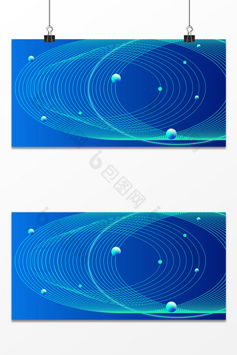 蓝色曲线球体科技智能图片