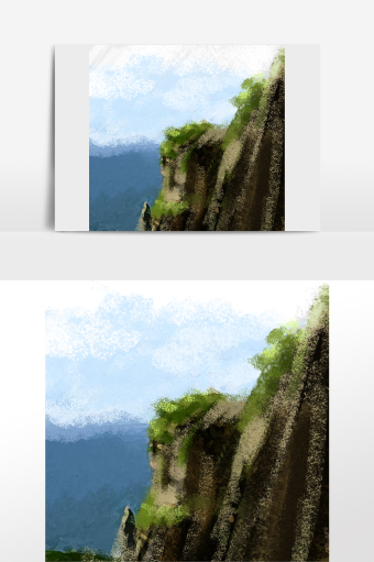 悬崖峭壁风景树木