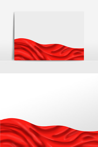 大红色丝绸手绘插画