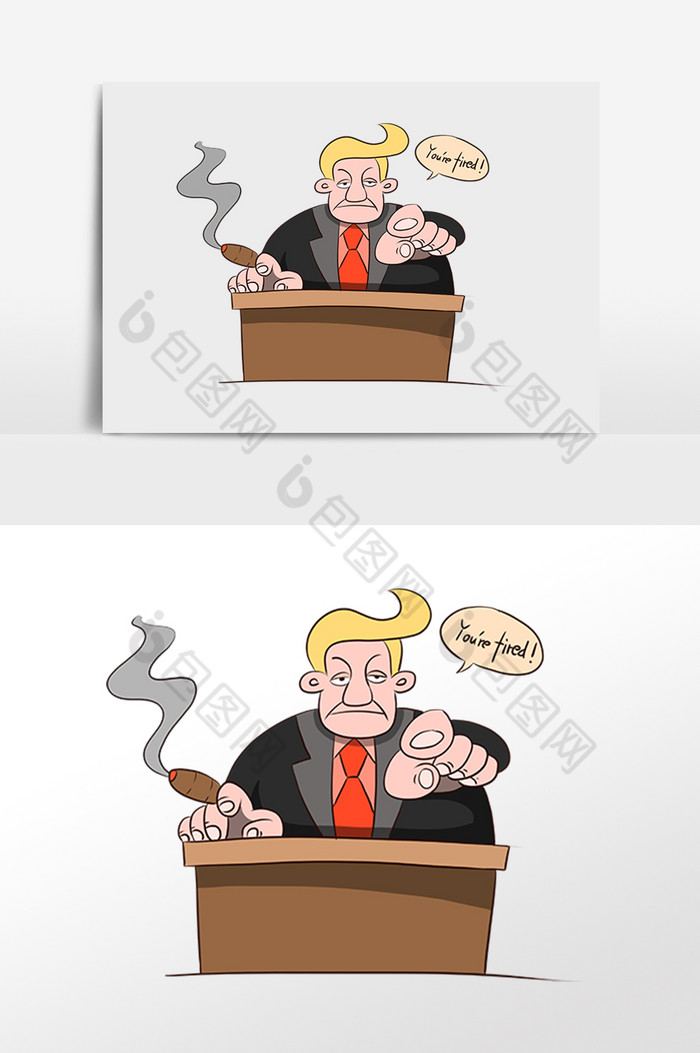老板人物抽烟讲话插画图片图片