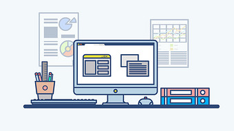 mg动画电脑办公场景动图gif