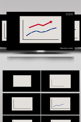 简约可爱扁平画风金融类趋势图MG动画图片