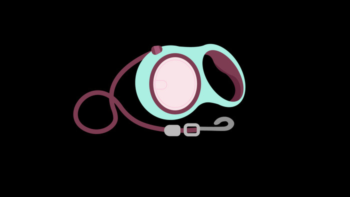 简约扁平画风宠物用品类宠物牵引绳mg动画