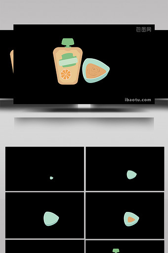 简约可爱扁平画风母婴类果泥MG动画图片
