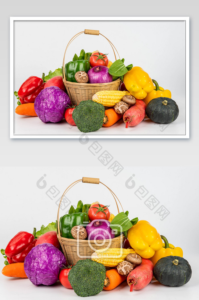 新鲜健康蔬菜组合摄影图