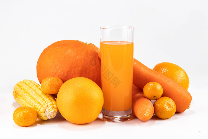 橙色果蔬汁摄影图图片