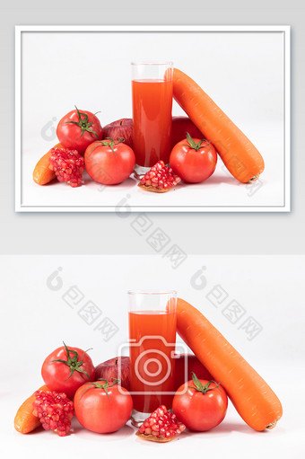 红色果蔬汁饮品摄影图图片