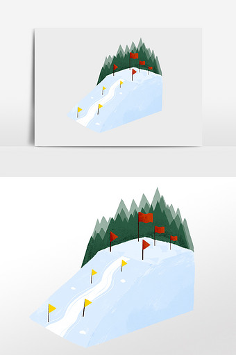滑雪赛道图片卡通图片