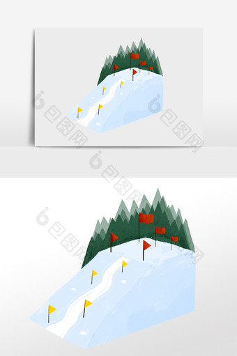 运动会雪山滑雪道图片