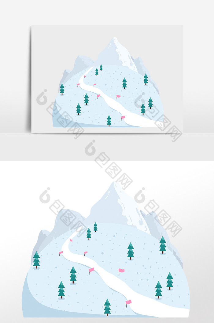 滑雪跑道插画图片图片