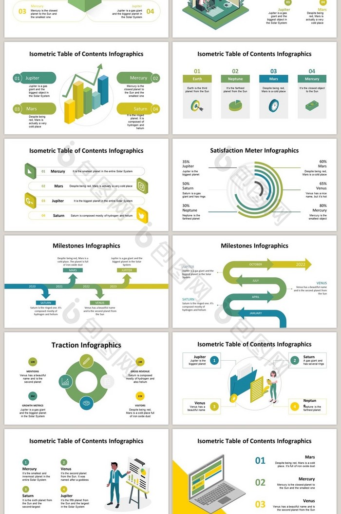 绿色工程类40页图表合集PPT模板