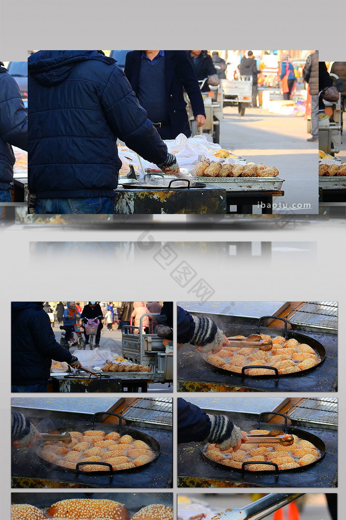 中国传统街头特色美食油炸芝麻棒