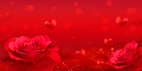 唯美红色玫瑰花光斑情人节浪漫背景图