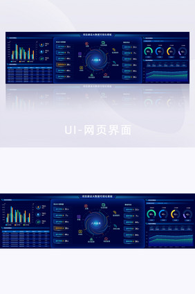 深色大数据可视化项目建设超级大屏UI网页