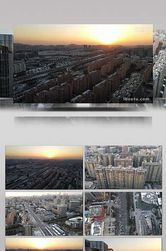 4K高清航拍南京夕阳下的安德门大街图片