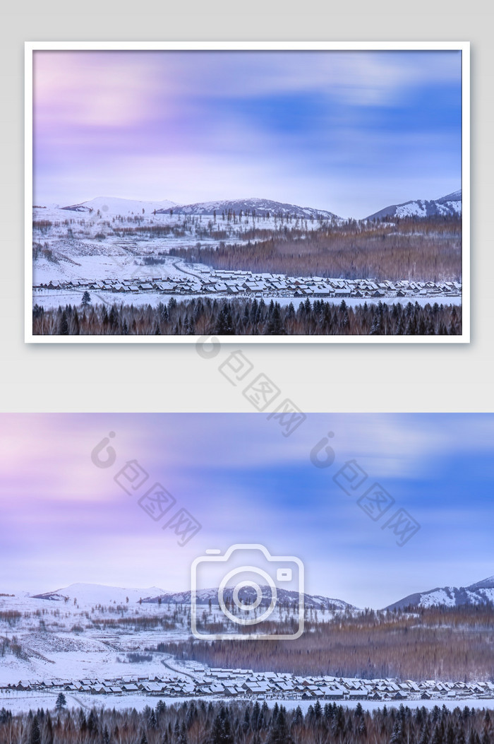 新疆冬季哈尔滨禾木景区雪景图片图片