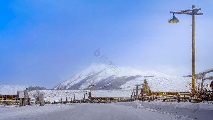 冬季喀纳斯禾木东北古村落雪景雪乡图片