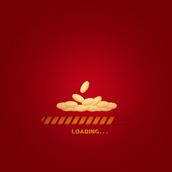 红金色喜庆金币加载进度条动图gif