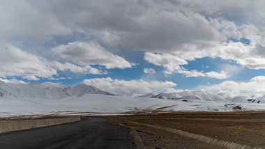 震撼风光延时雪山蓝天白云云海西藏风景素材