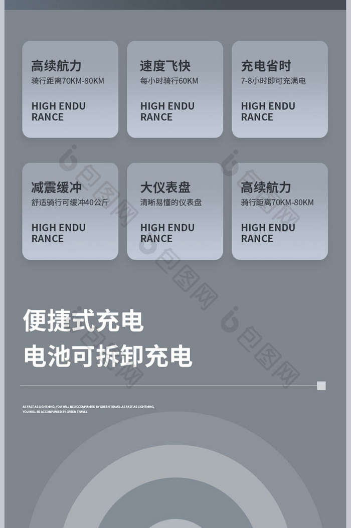 淘宝风驰电掣电动摩托车旅行外出便捷详情页