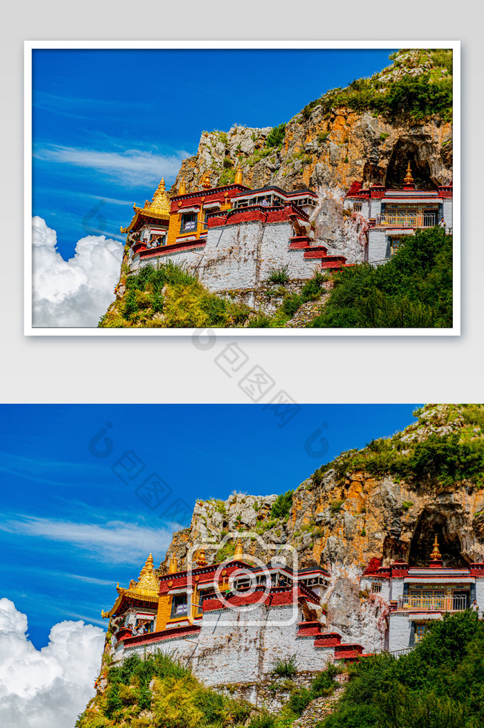 西藏悬崖的寺庙扎叶巴寺