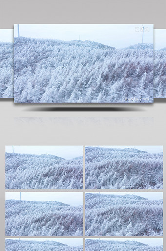 4K航拍冬季旅游大气雪山森林千里冰封雪景图片