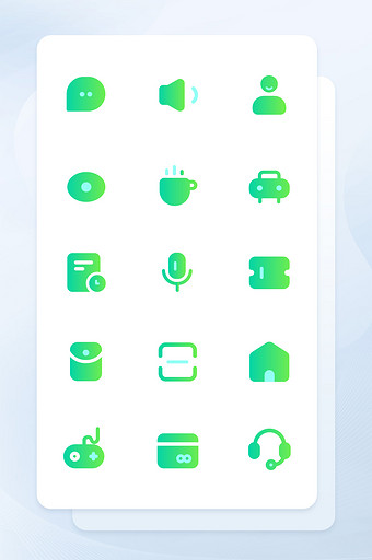 APP移动端绿色渐变扁平图标icon图片