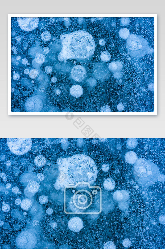 冬季唯美蓝色气泡冰图片图片
