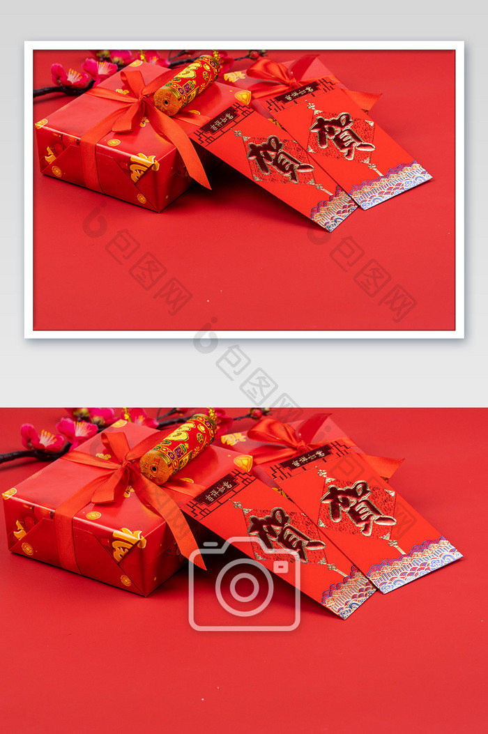 春节红包年货摄影图