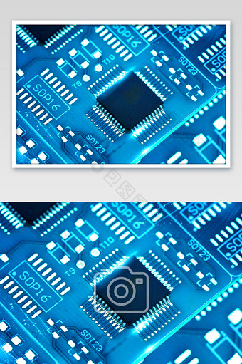 蓝色商务科技电路板图片
