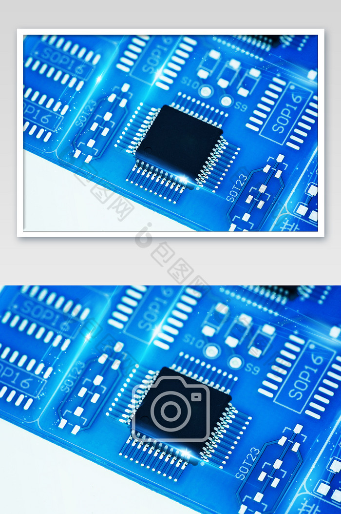 蓝色科技电路板摄影图片图片
