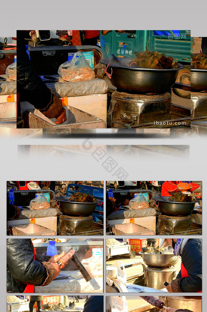 中国传统街头特色美食香甜的粽子