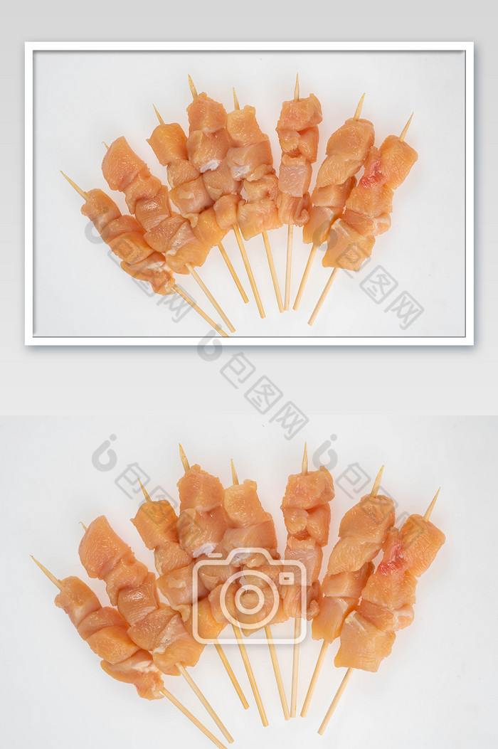 鸡胸肉肉串摄影图图片图片