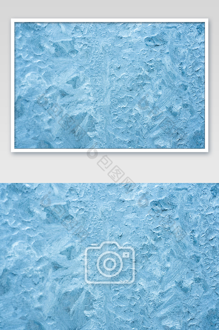 冬季蓝色冰晶霜花