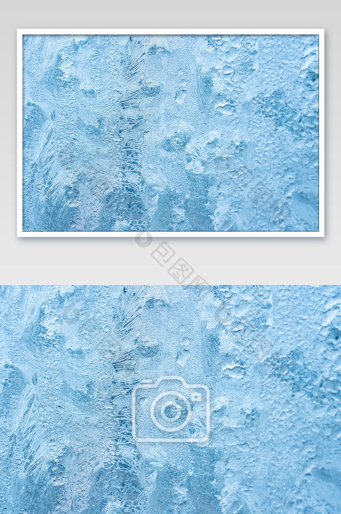 蓝色冬季结冰摄影图